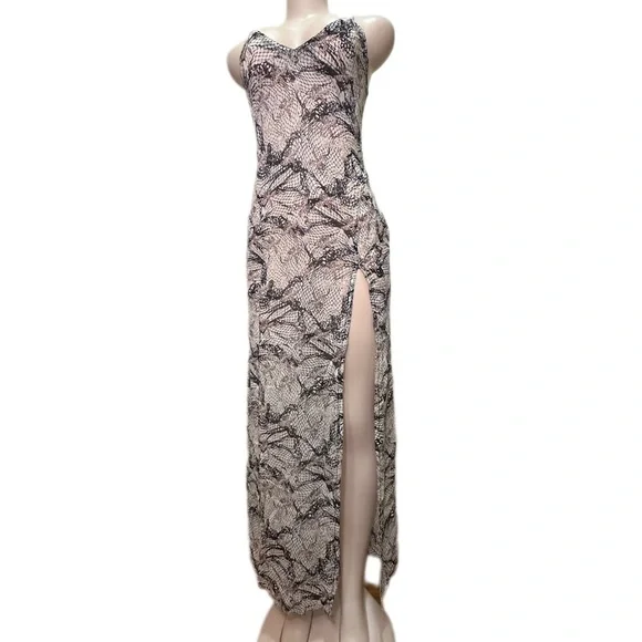 cream dress with lace Enigma Off-Shoulder Maxi Dress Lace Cream main image 0